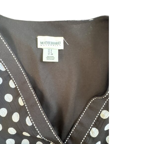 Motherhood Maternity Faux Wrap Polka Dot Maternity Dress Size Small - Picture 2 of 3
